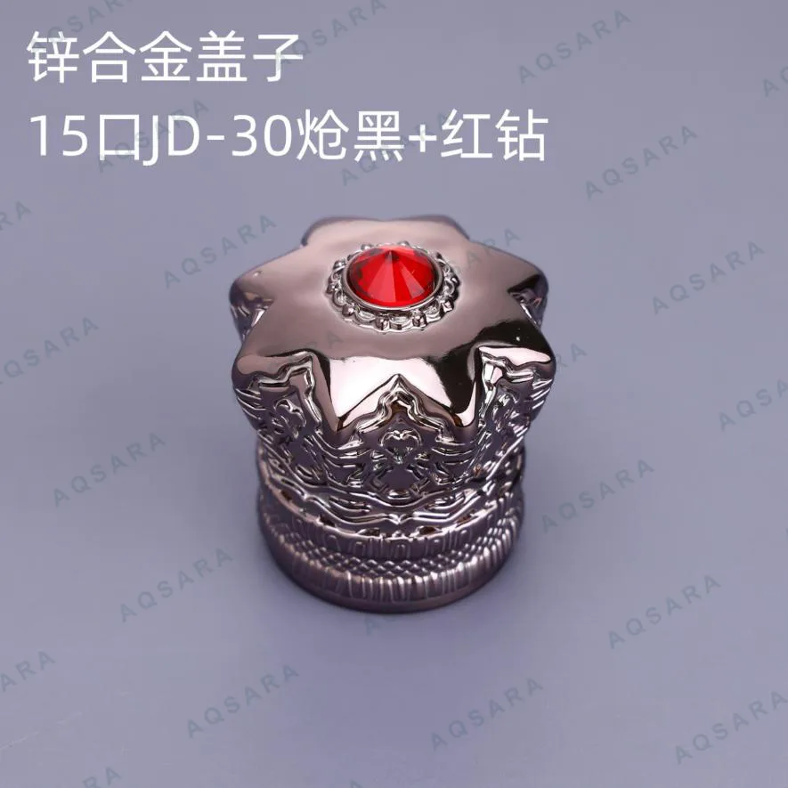 gunmetal black + red rhinestone