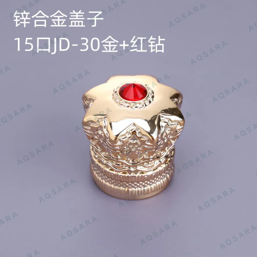JD-308 gold + red rhinestone