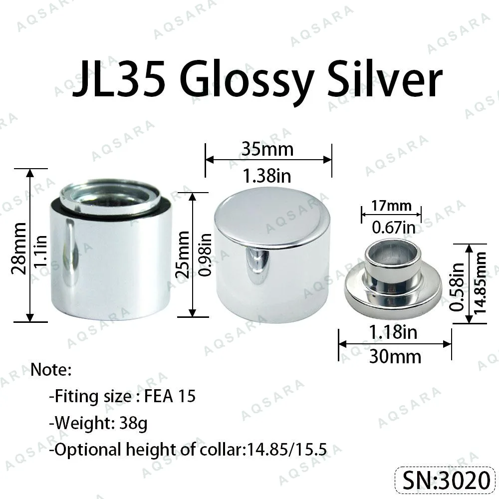 JL35 Magnetic Cap — Glossy Silver