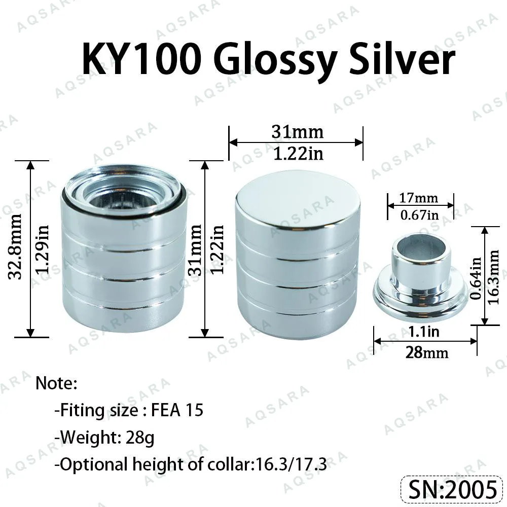 KY100 Magnetic Cap — Glossy Silver
