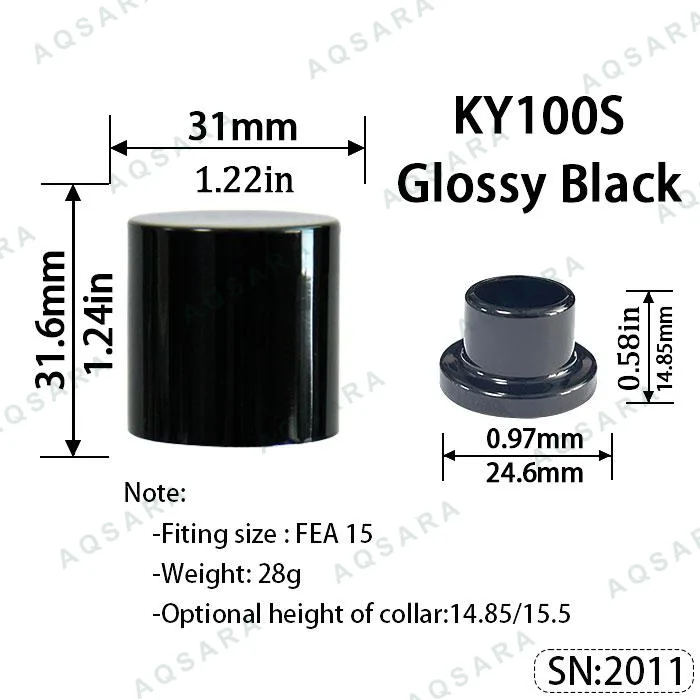 KY100S Magnetic Cap — Glossy Black
