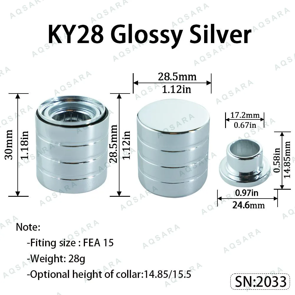 KY28 Magnetic Cap — Glossy Silver