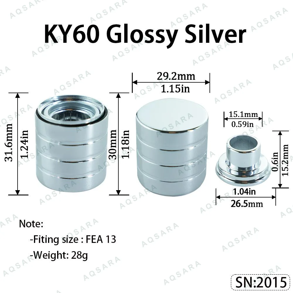 KY60 Magnetic Cap — Glossy Silver